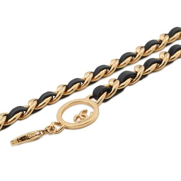 Chanel Chain Belt Coco Mark Leather Metal B24C CHANEL Black - Picture 2 of 14
